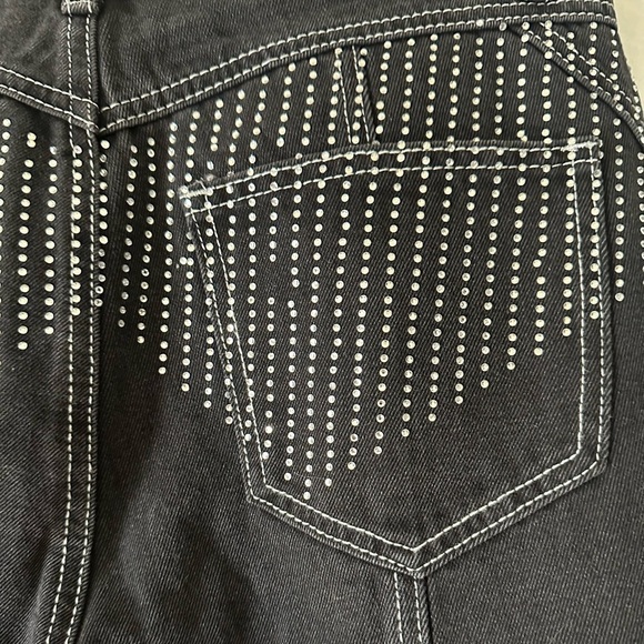 Nasty Gal rhinestone dark wash mom jeans, size 4 - Picture 8 of 10
